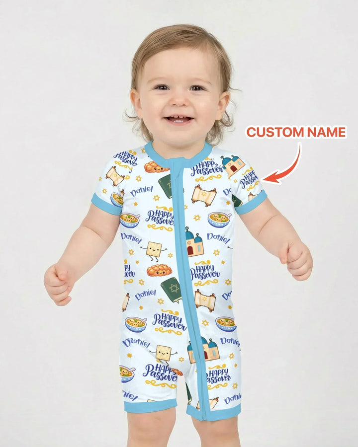 Custom name "Pesach Sameach" Bamboo Shorty Zippy