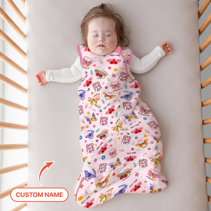 Custom Name God says I am Butterfly Sleep Bag