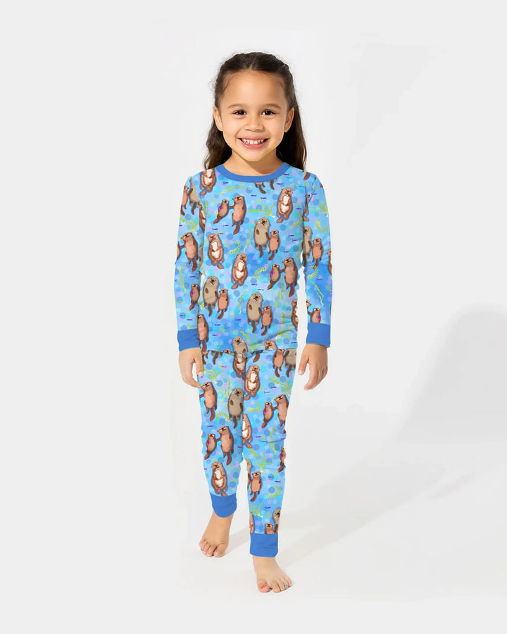 Conjunto de pijama de dos piezas de bambú con mangas largas Otterly Together