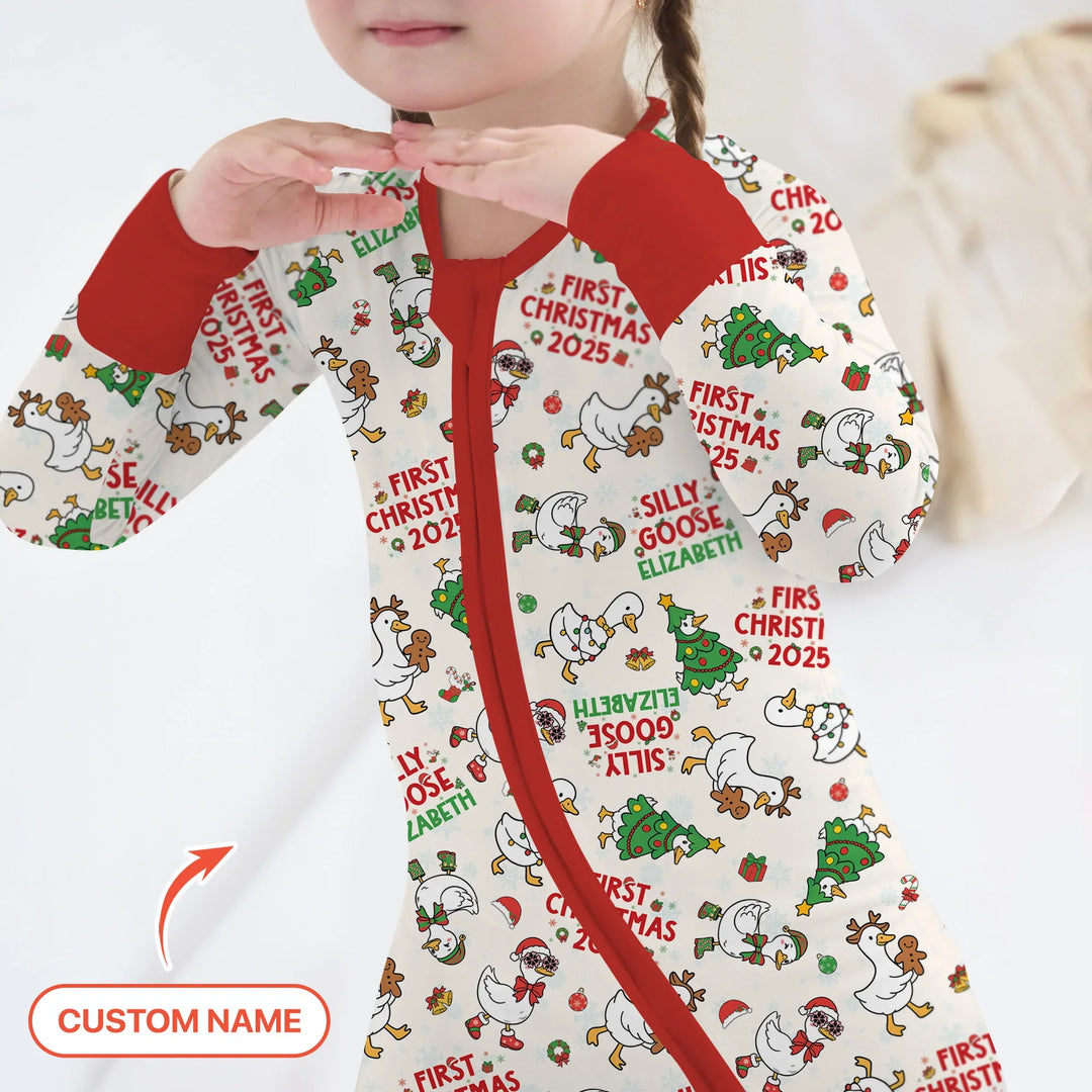 Custom Name "Silly Goose" Convertible Zippy (Red) , Custom Name "Silly Goose" Convertible Zippy (Red) - 0-3M