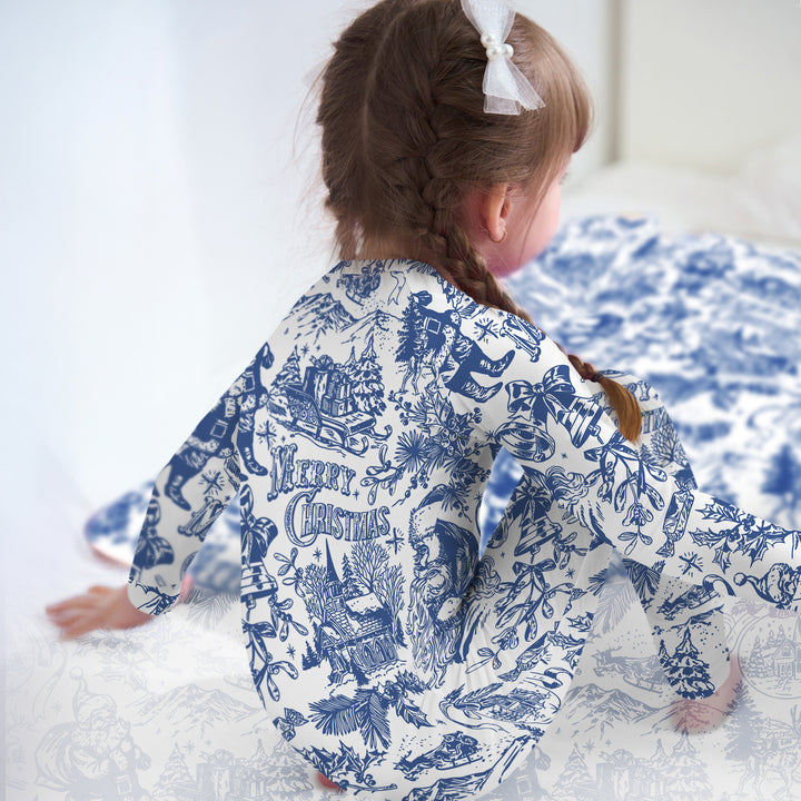 Family Christmas Chinoiserie Pajama Convertible Zippy