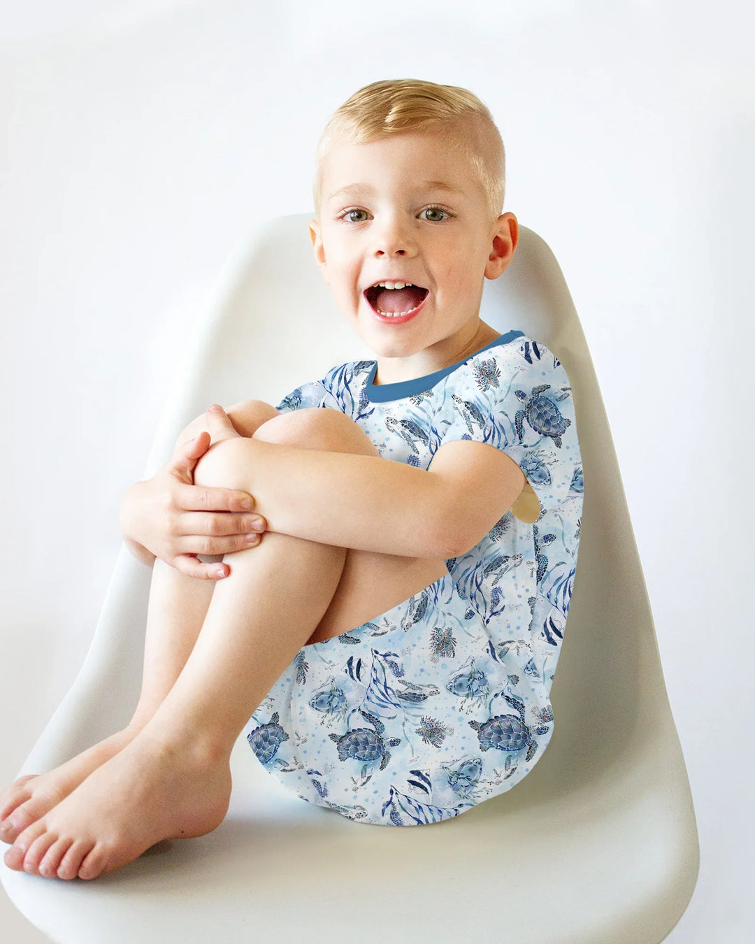 Little Turtles Family Matching Bamboo Two Piece Short Sleeve Shorts Pajama Set