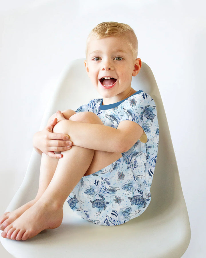 Little Turtles Family Matching Bamboo Two Piece Short Sleeve Shorts Pajama Set