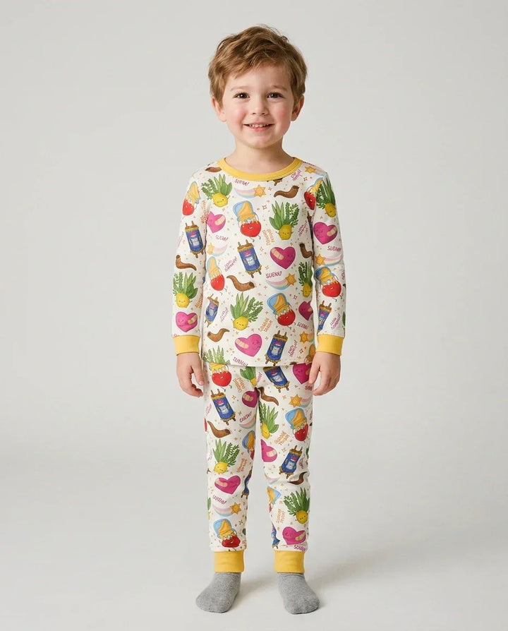 Conjunto de pijama de dos piezas de bambú de manga larga