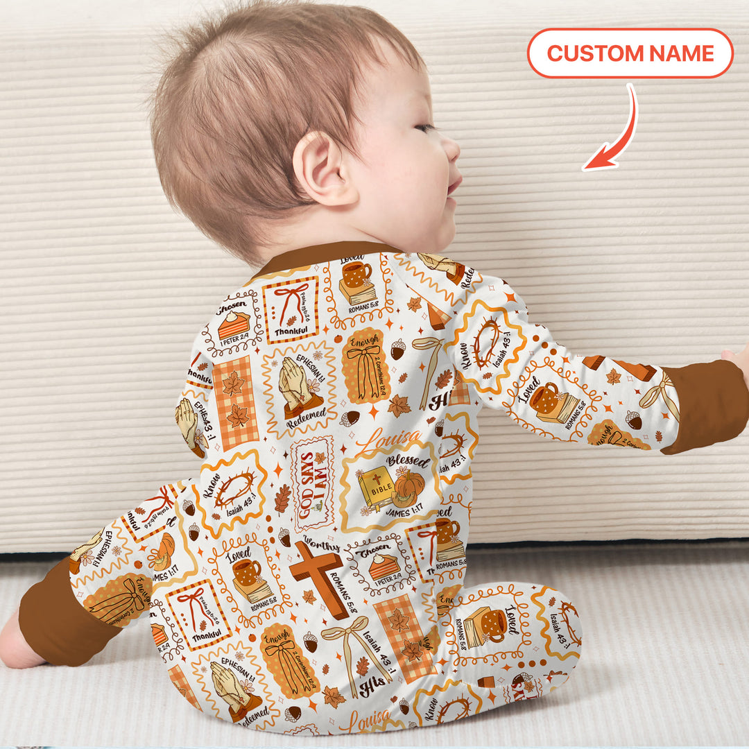 Custom Name I Am Thankful For Jesus Convertible Zippy , Custom Name I Am Thankful For Jesus Convertible Zippy - 0-3M