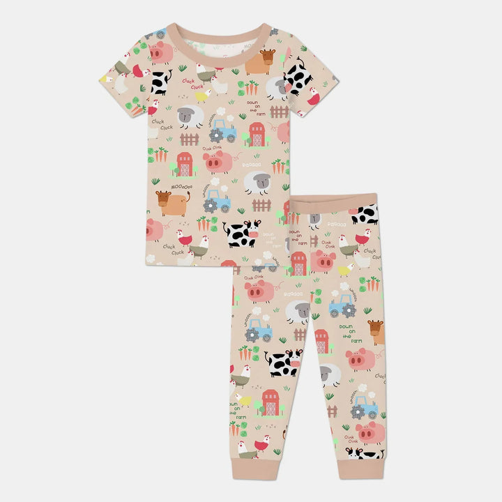 Farm Yard Two Piece Short Sleeve Pajama Set