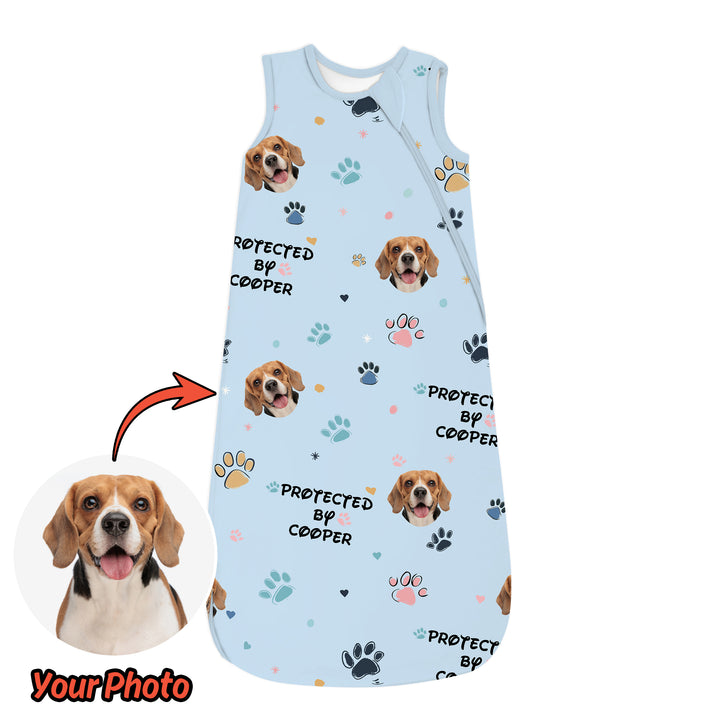 Custom Dog Photo Pattern Protected By Sleep Bag Lightweight 0.5 TOG