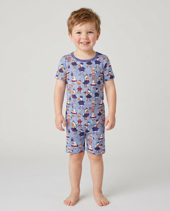 Freedom Floaties Family Matching Bamboo Two Piece Short Sleeve Shorts Pajama Set