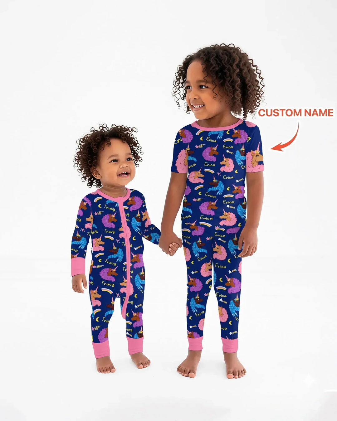 African Astro Unicorn Two Piece Short Sleeve Pajama Set