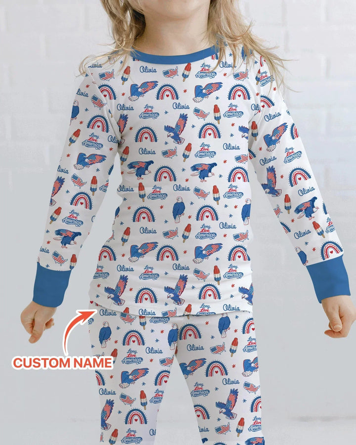 Zweiteiliges Langarm-Pyjama-Set mit Sommerfrüchten