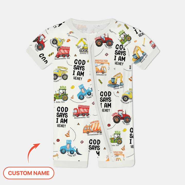 Custom Name God Says I Am Boy Shorty Zippy