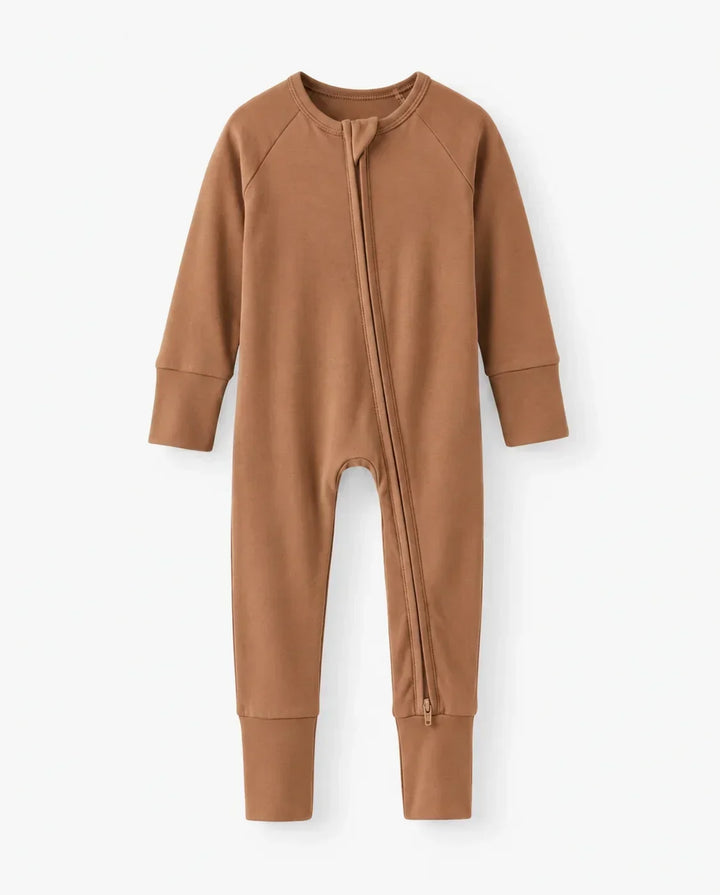Latte Bamboo Convertible Zippered Romper