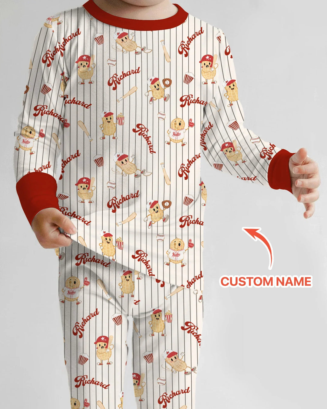 Custom Nam Retro Ballgame Bamboo Two Piece Long Sleeve Pajama Set