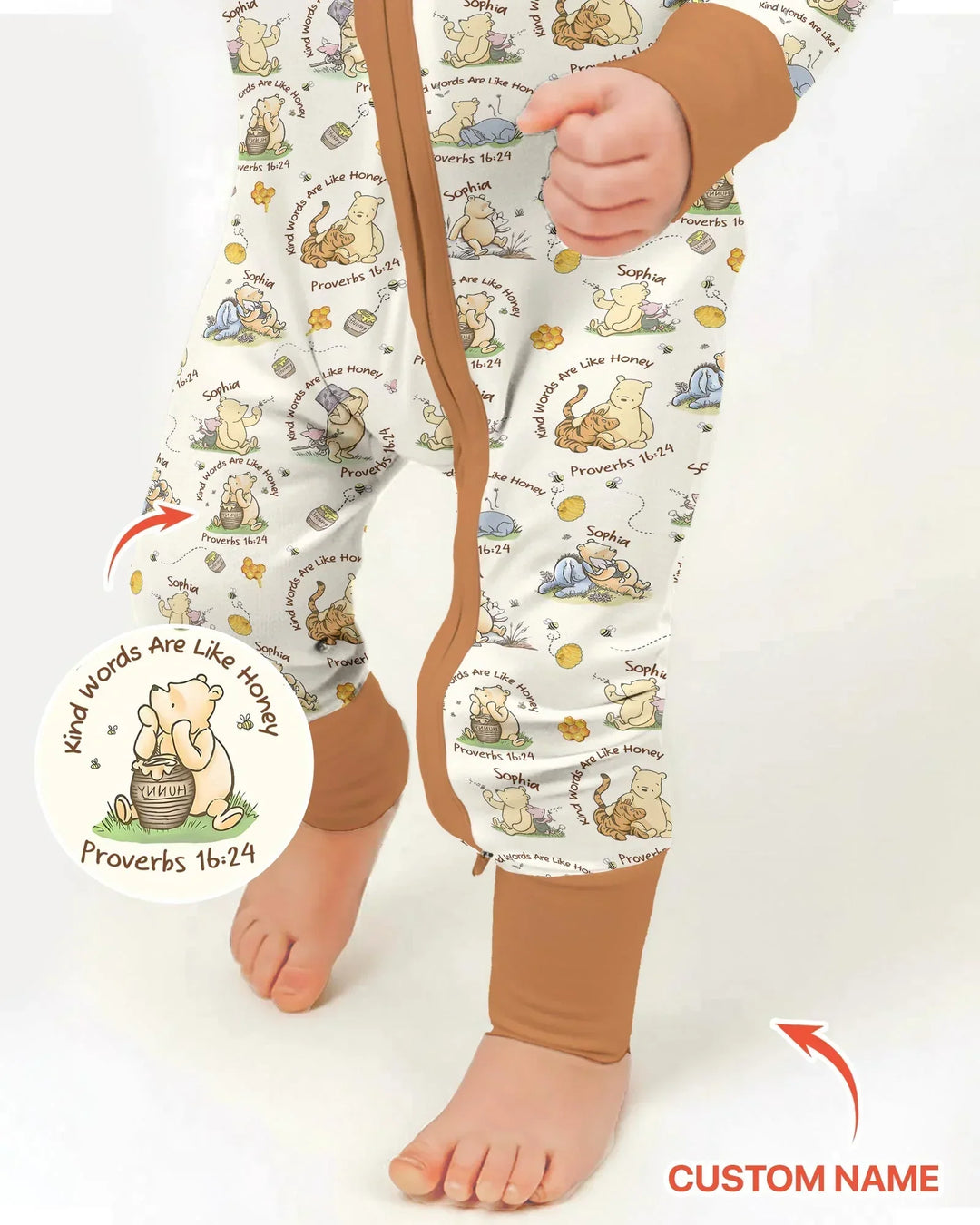 Kind Words Are Like Honey Custom Name Bamboo Convertible Zippy