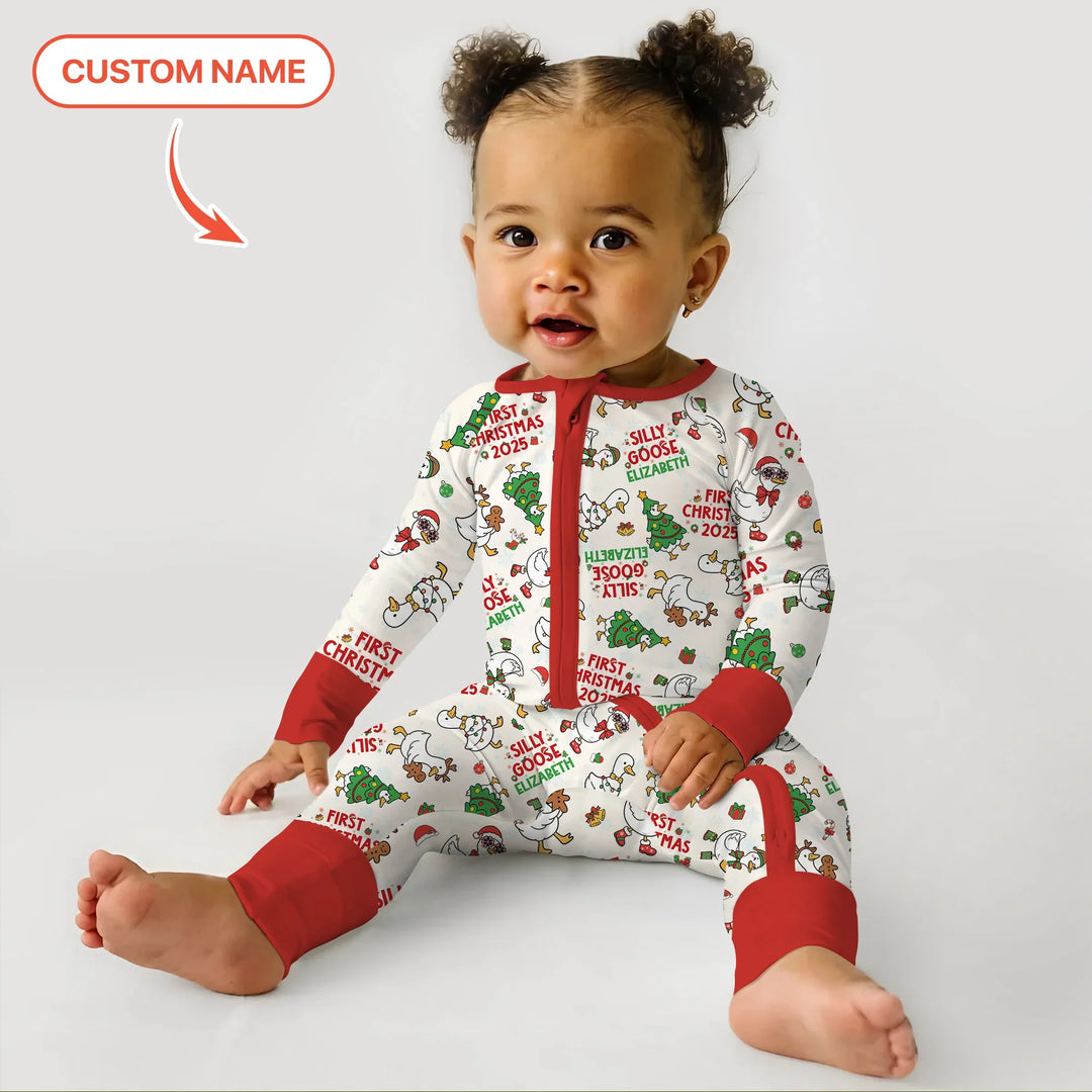 Custom Name "Silly Goose" Convertible Zippy (Red) , Custom Name "Silly Goose" Convertible Zippy (Red) - 0-3M