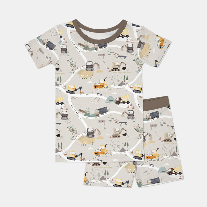 Diggers Route Map Two Piece Short Sleeve Shorts Pajama Set