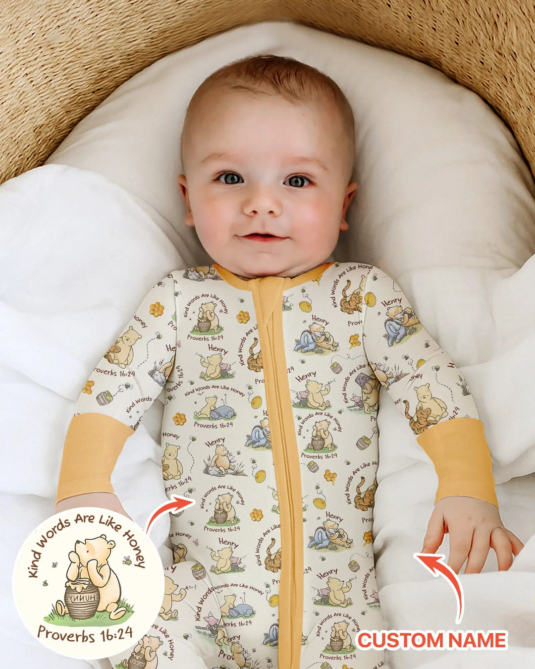 Kind Words Are Like Honey Custom Name Bamboo Convertible Zippy