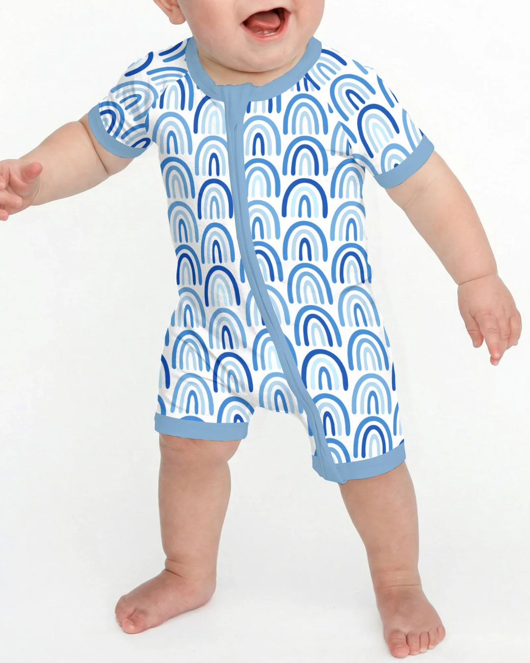 Sky Blue Rainbows Bamboo Shorty Zippy