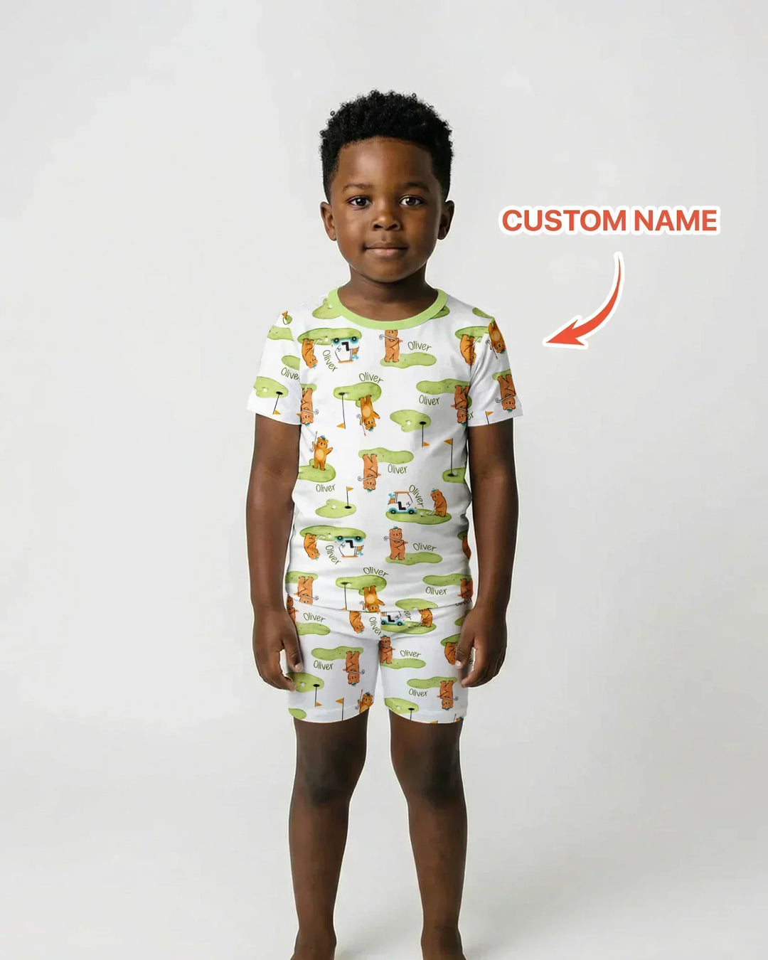 Zweiteiliges Pyjama-Set mit kurzen Ärmeln und Shorts im Sommer-Design