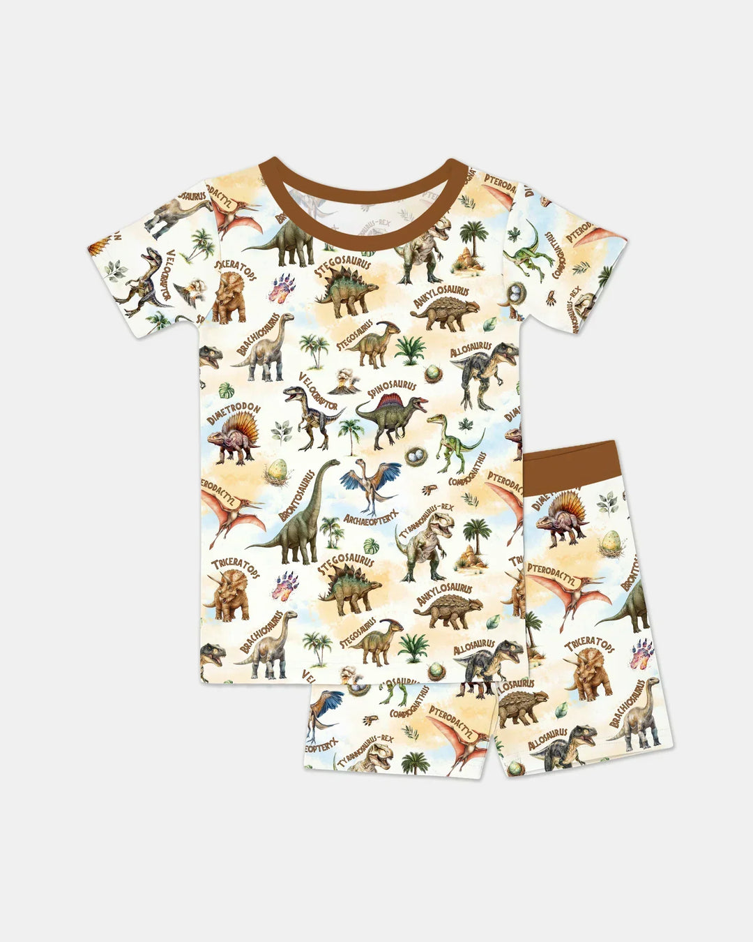 Dino Discovery Bamboo Two Piece Short Sleeve Shorts Pajama Set