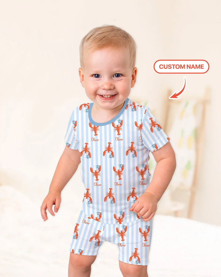 Zweiteiliges Pyjama-Set mit kurzen Ärmeln und Shorts im Sommer-Design