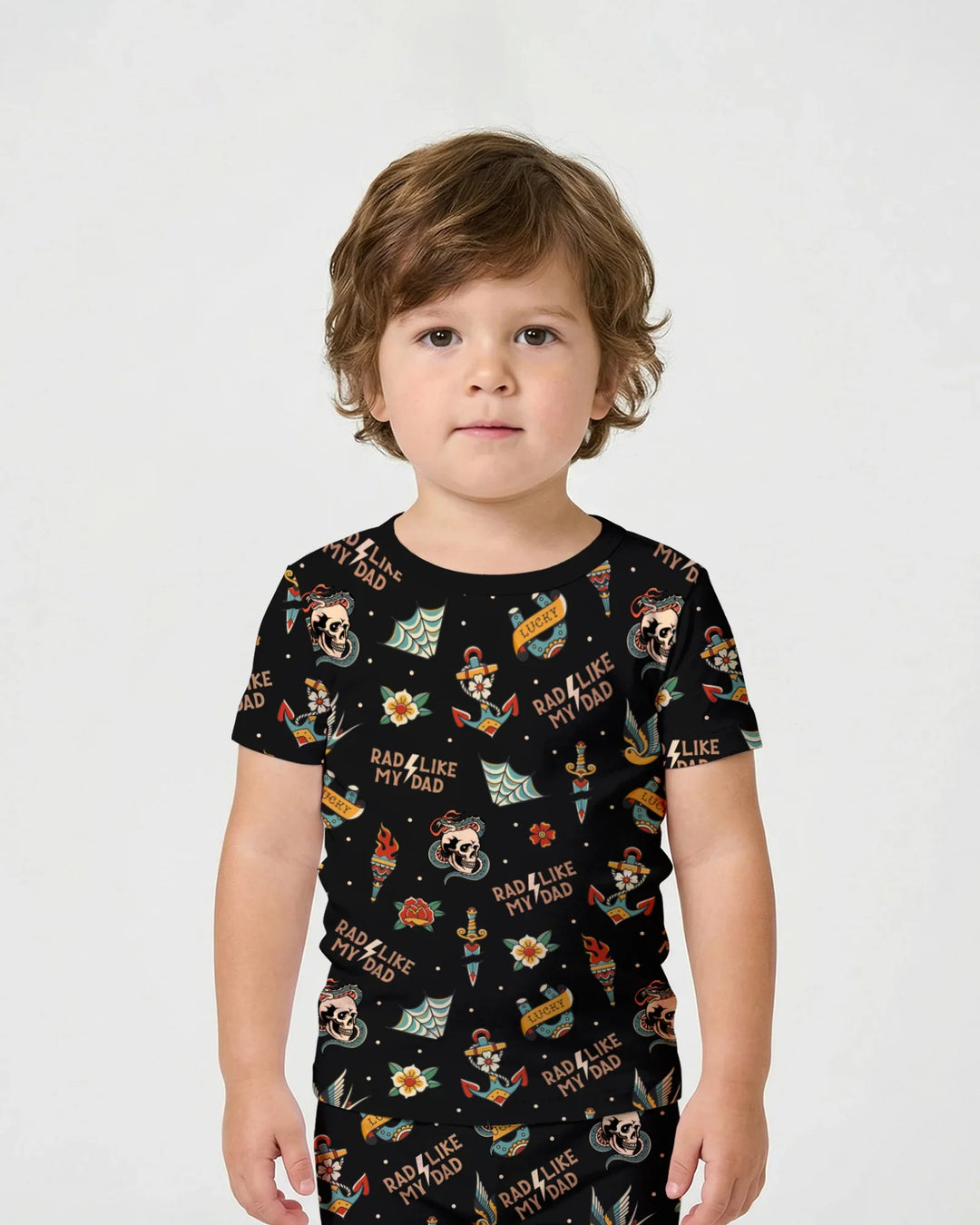 Conjunto de pijama de dos piezas de bambú a juego de manga corta y pantalón corto Rad Dad Society para padre e hijo