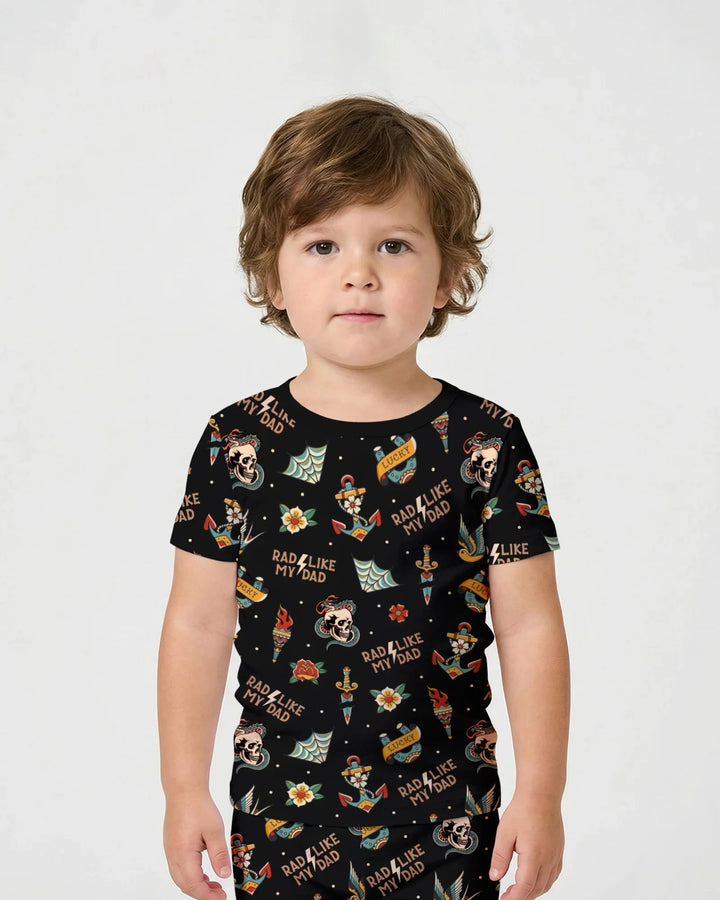 Conjunto de pijama de dos piezas de bambú a juego de manga corta y pantalón corto Rad Dad Society para padre e hijo