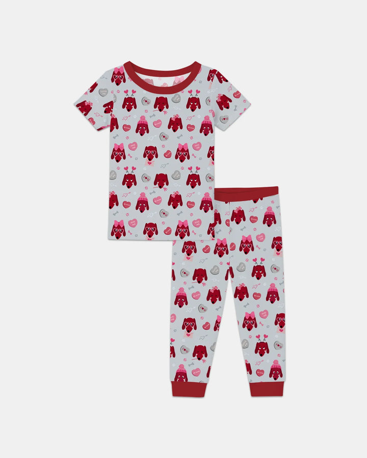 Dachshund Is My Valentine Two Piece Short Sleeve Pajama Set