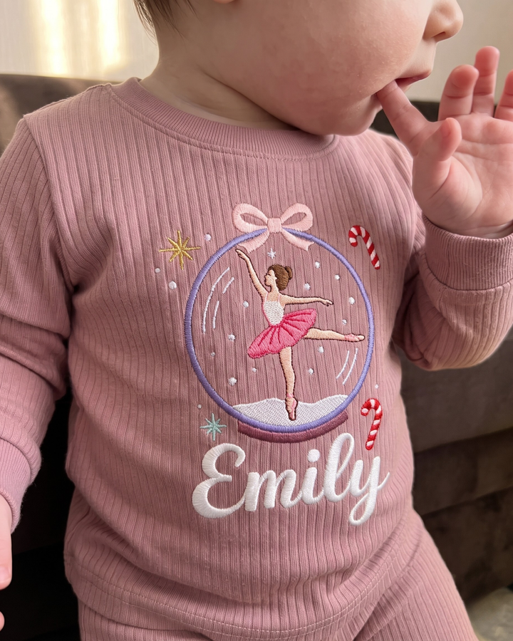 Conjunto de pijama de dos piezas de bambú con mangas largas, plantilla PERSONALIZADA