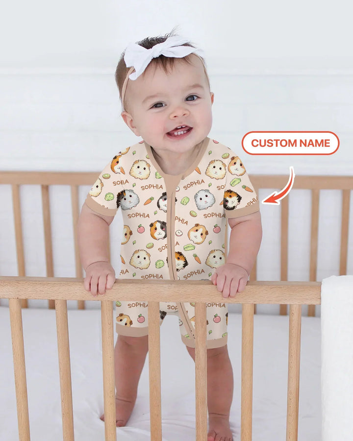 Custom Name Cute Guinea Pigs Shorty Zippy