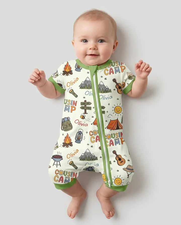 Custom Name Cousin Camp 2026 Bamboo Shorty Zippy