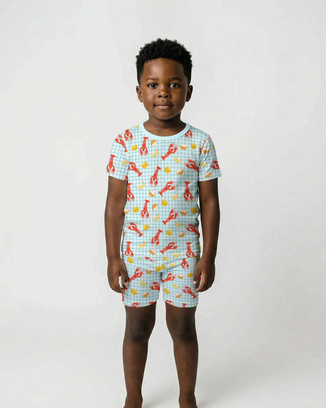 Template Zweiteiliges Pyjama-Set mit kurzen Ärmeln und Shorts