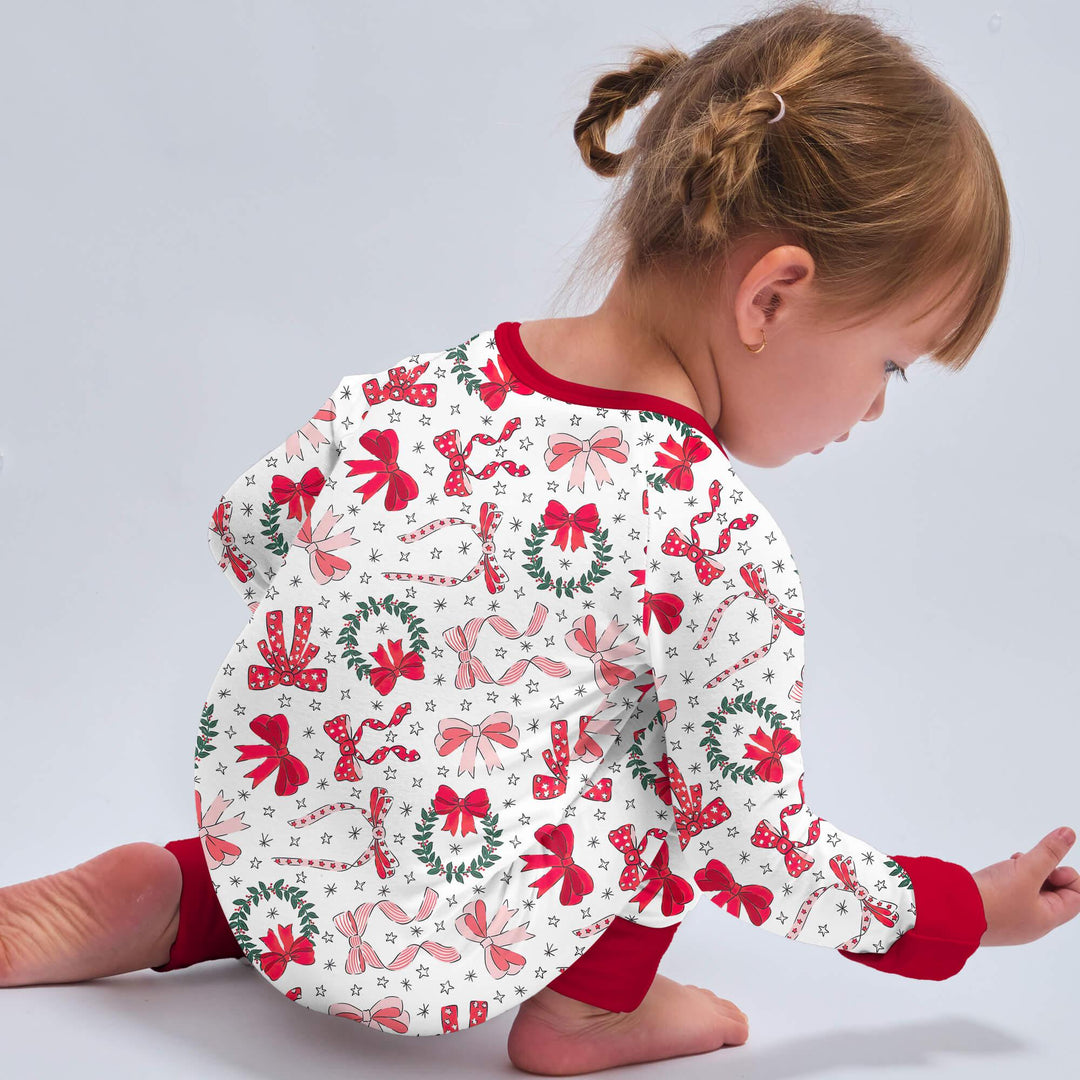 Christmas Bows Convertible Zippered Romper