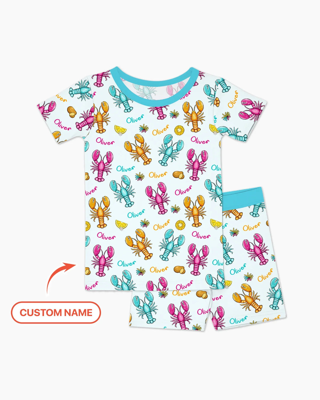 Zweiteiliges Pyjama-Set mit kurzen Ärmeln und Shorts im Sommer-Design