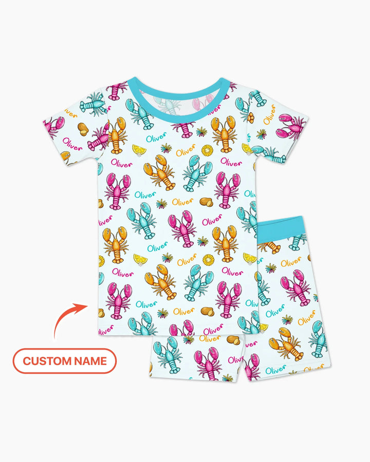Zweiteiliges Pyjama-Set mit kurzen Ärmeln und Shorts im Sommer-Design