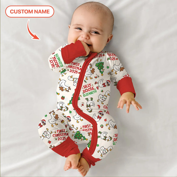 Custom Name "Silly Goose" Convertible Zippy (Red) , Custom Name "Silly Goose" Convertible Zippy (Red) - 0-3M
