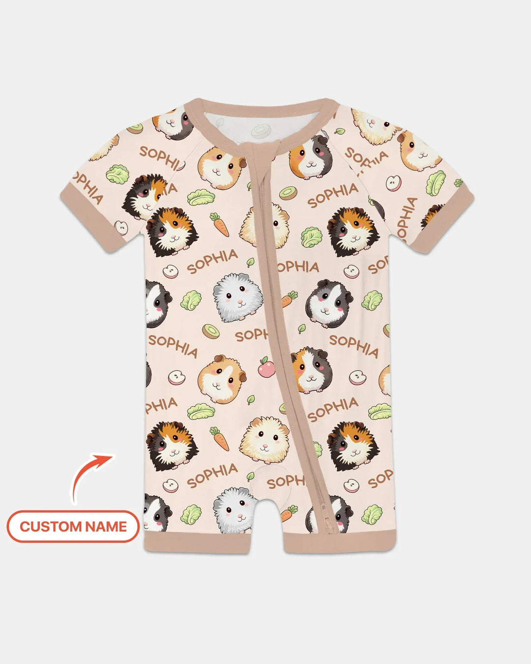 Custom Name Cute Guinea Pigs Shorty Zippy