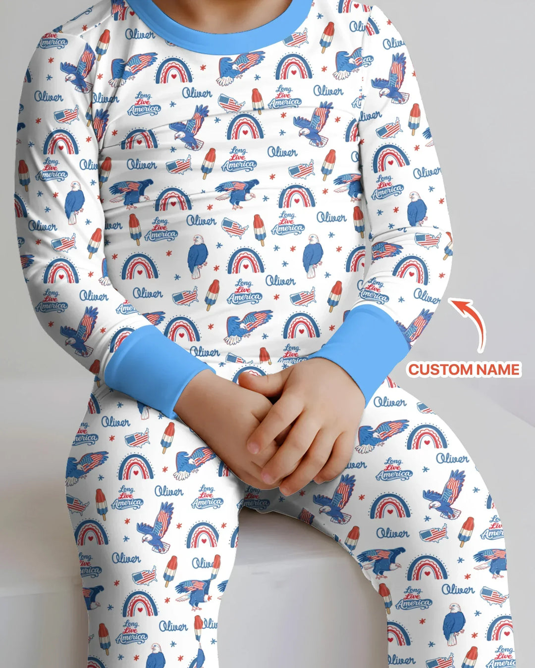 Zweiteiliges Langarm-Pyjama-Set mit Sommerfrüchten