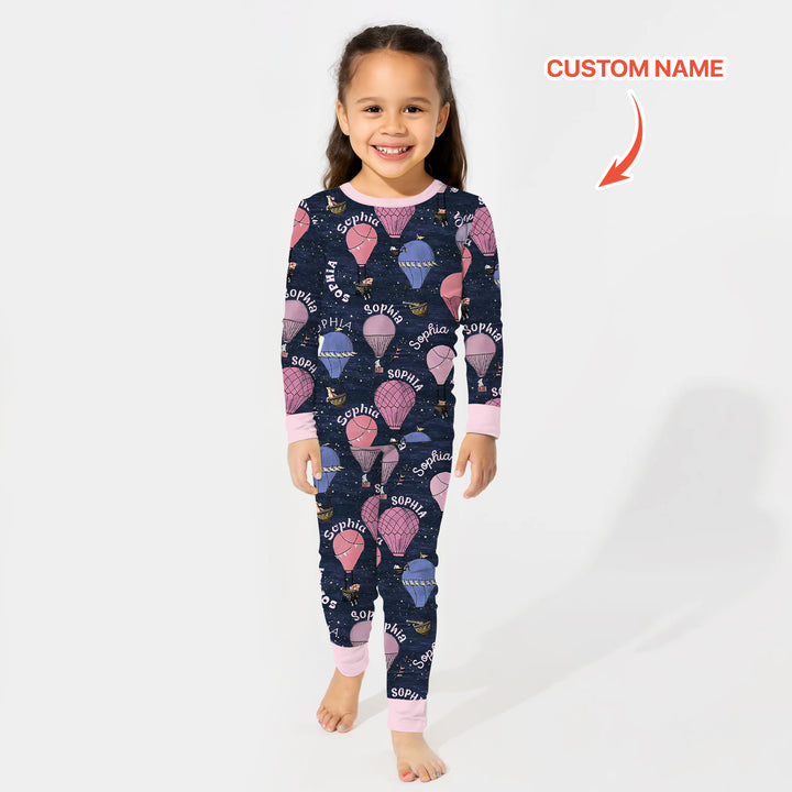 Zweiteiliges Langarm-Pyjama-Set mit Sommerfrüchten