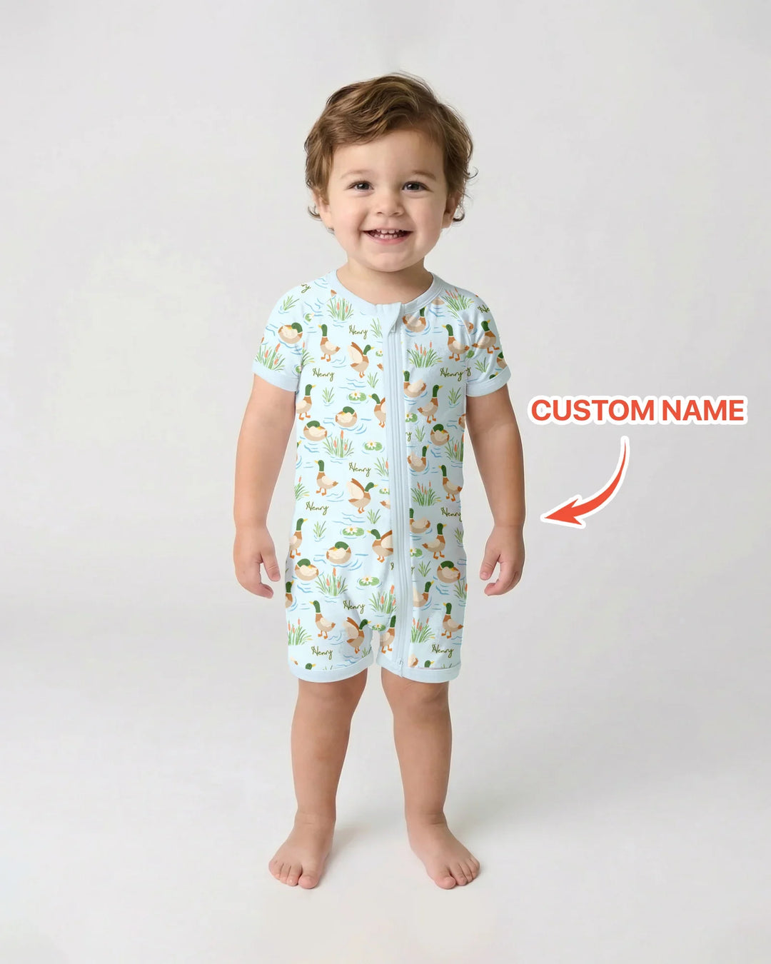 Personalized Mallard Duck Bamboo Shorty Zippy