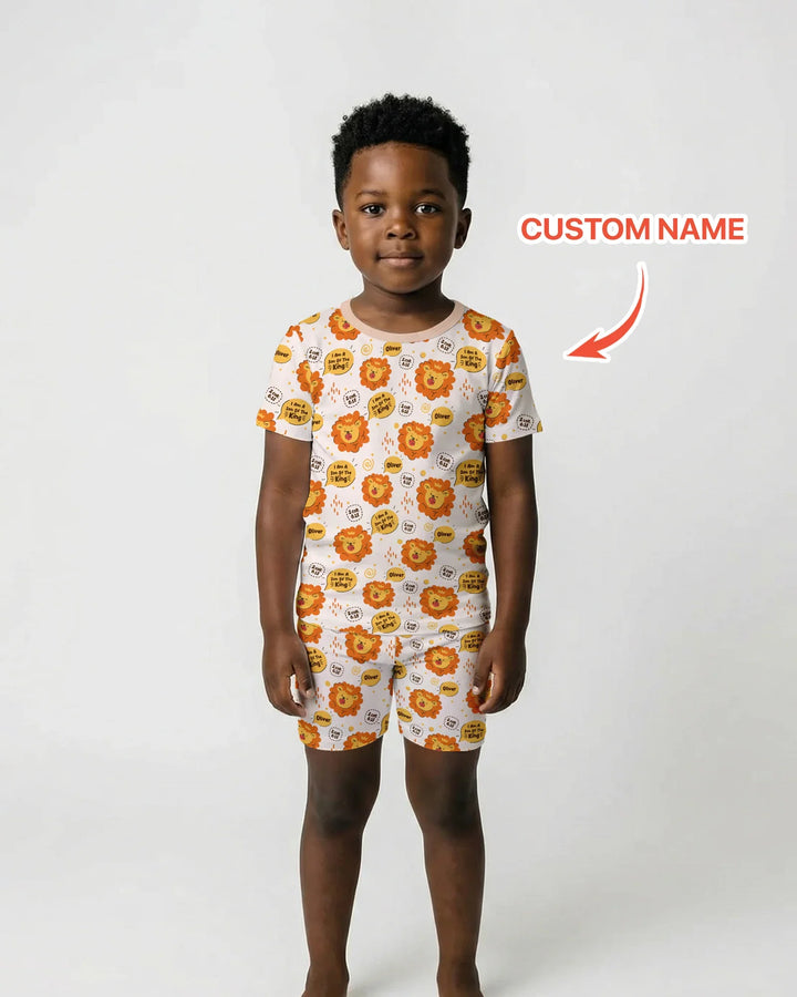 I Am A Son Of The King Custom Name Two Piece Short Sleeve Shorts Pajama Set