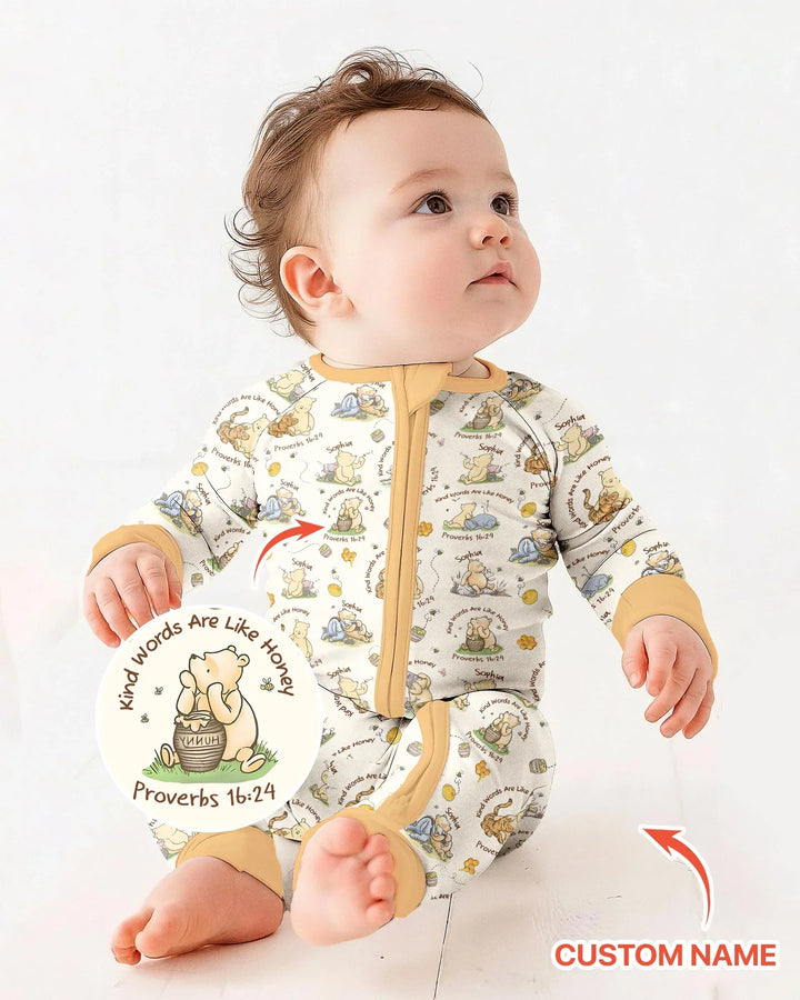 Kind Words Are Like Honey Custom Name Bamboo Convertible Zippy