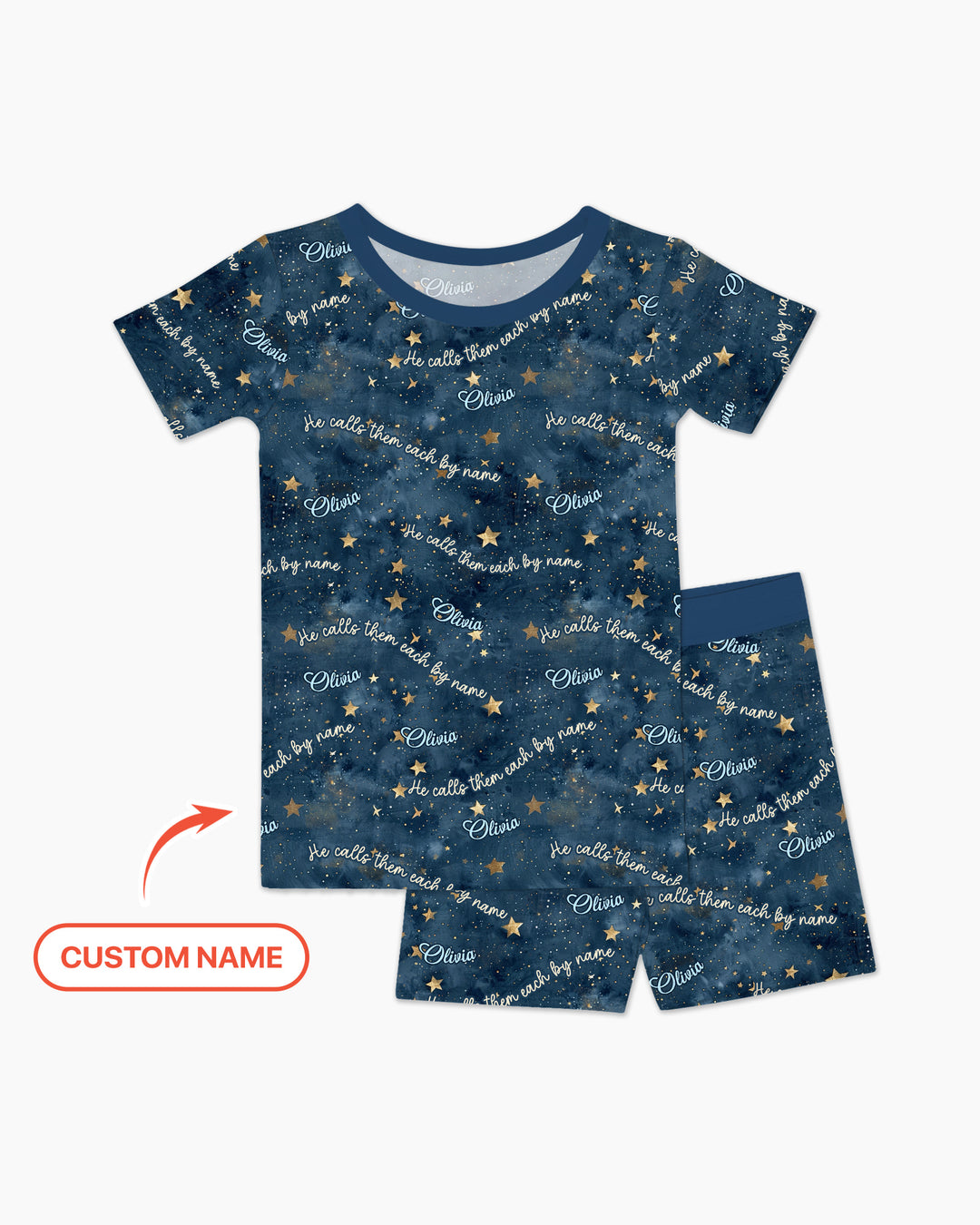 Called By Name — Personalized  Bamboo Two Piece Short Sleeve Shorts Pajama Set