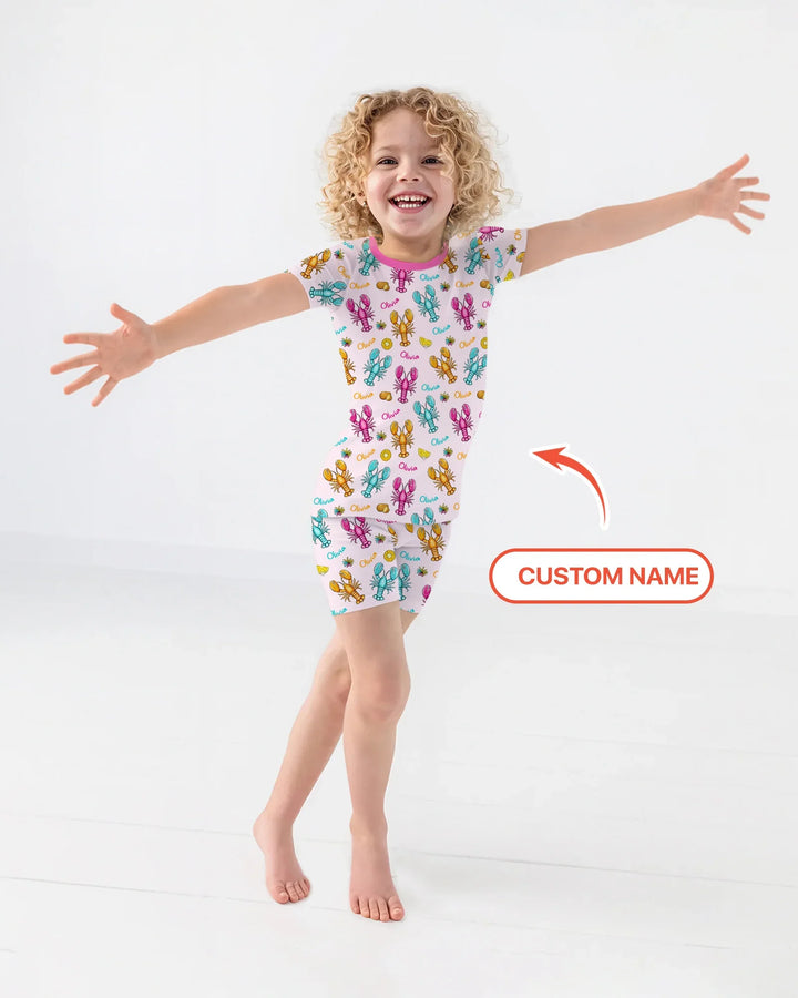 Zweiteiliges Pyjama-Set mit kurzen Ärmeln und Shorts im Sommer-Design