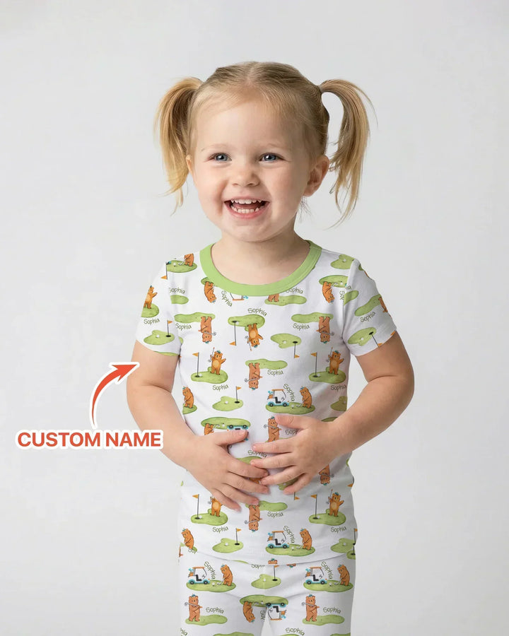 Zweiteiliges Pyjama-Set mit kurzen Ärmeln und Shorts im Sommer-Design