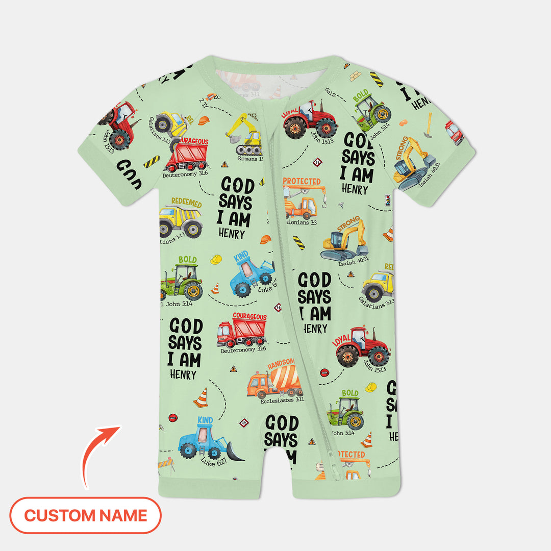 Custom Name God Says I Am Boy Shorty Zippy