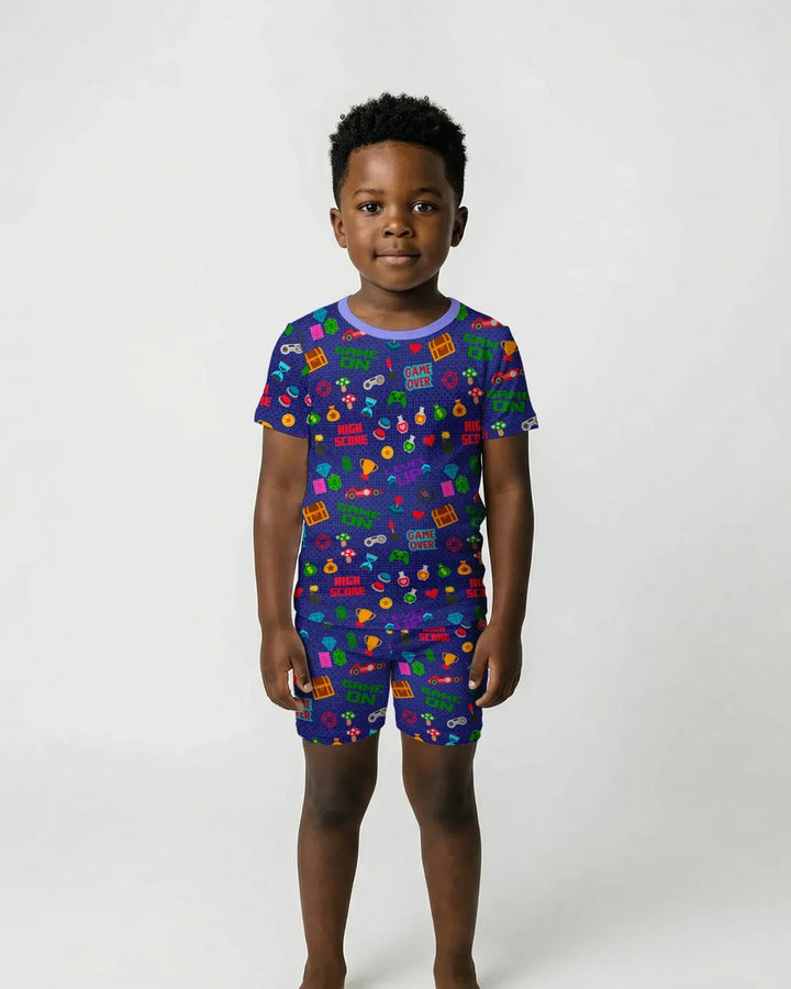 Gamer Mode On Family Matching Bamboo Two Piece Short Sleeve Shorts Pajama Set
