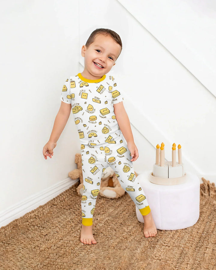 Kawaii Pasta Two Piece Short Sleeve Pajama Set