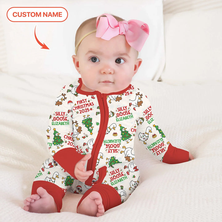 Custom Name "Silly Goose" Convertible Zippy (Red) , Custom Name "Silly Goose" Convertible Zippy (Red) - 0-3M