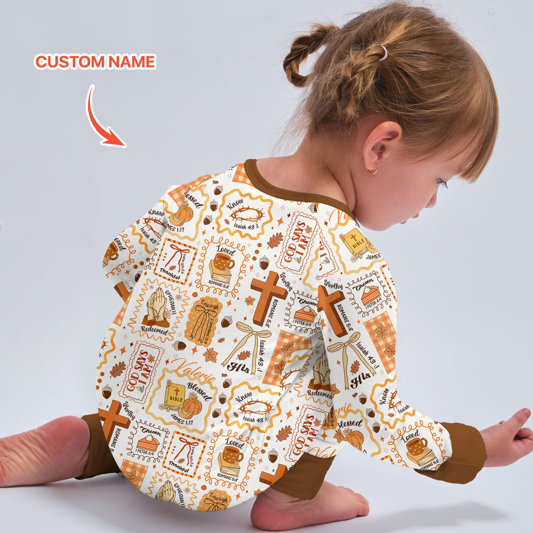 Custom Name I Am Thankful For Jesus Convertible Zippy , Custom Name I Am Thankful For Jesus Convertible Zippy - 0-3M